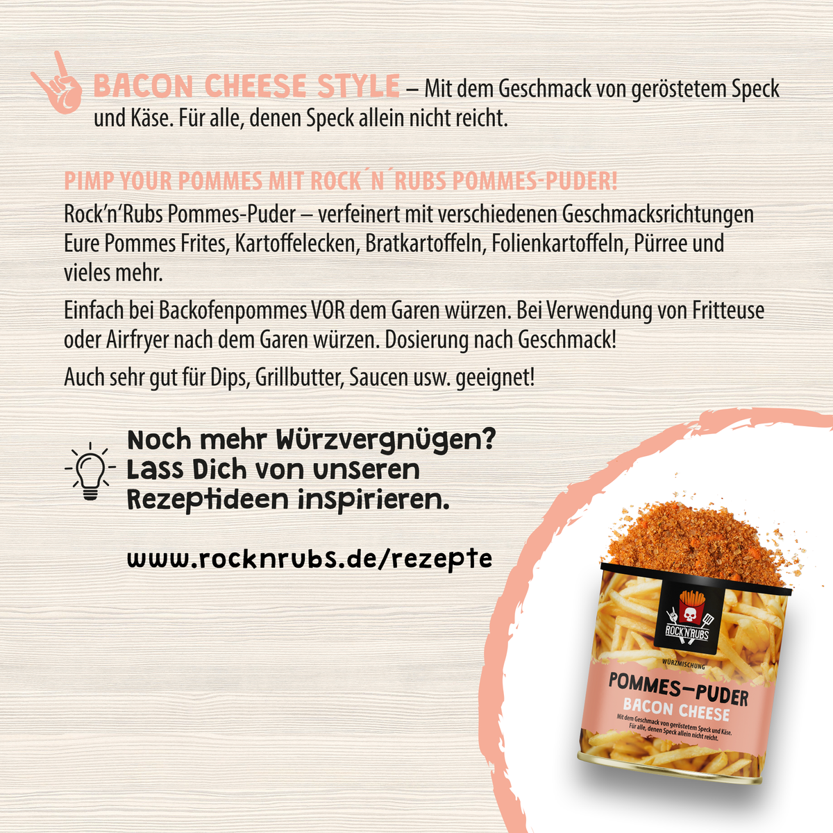 Pommes-Puder - Bacon-Cheese