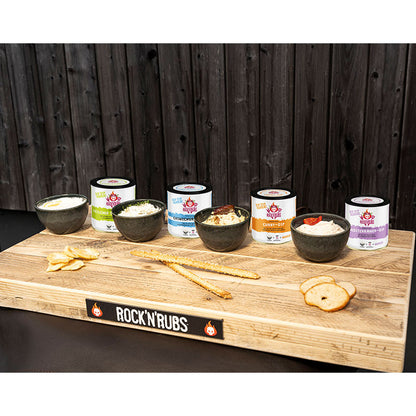 Dip Dip Hurra Set mit Frischem Sommer Dip, Curry Dip, Chimchrui Dip, Mediterraner Dip